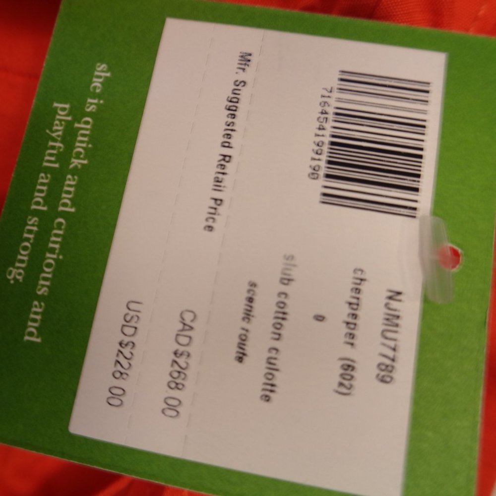 Kate Spade Bright Orange Cotton Linen Culottes - Picture 11 of 12